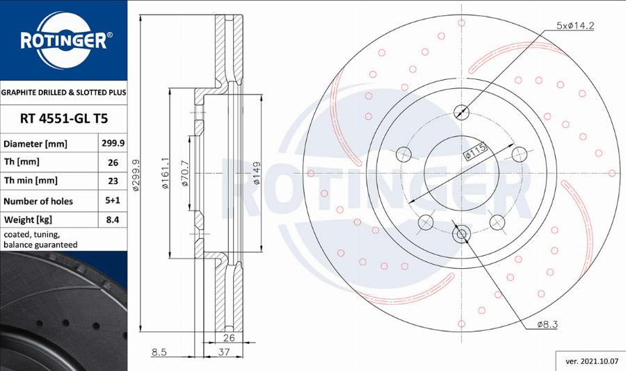 Rotinger RT 4551-GL T5 - Discofreno autozon.pro