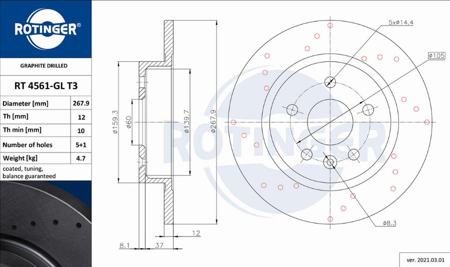 Rotinger RT 4561-GL T3 - Discofreno autozon.pro