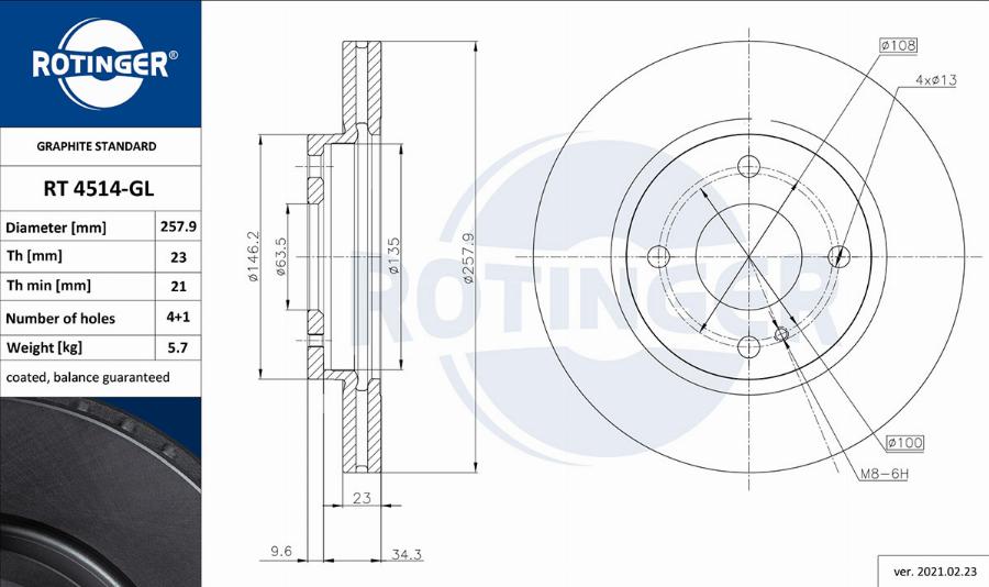 Rotinger RT 4514-GL - Discofreno autozon.pro