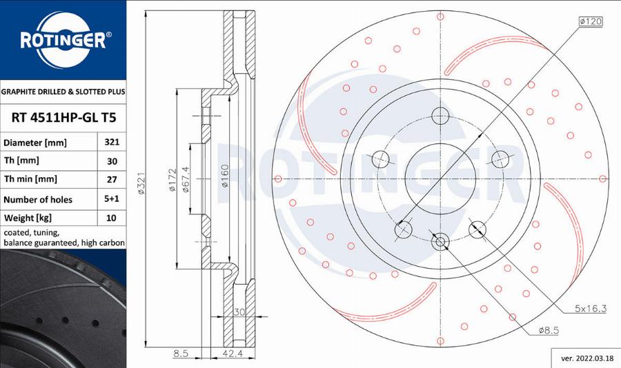 Rotinger RT 4511HP-GL T5 - Discofreno autozon.pro