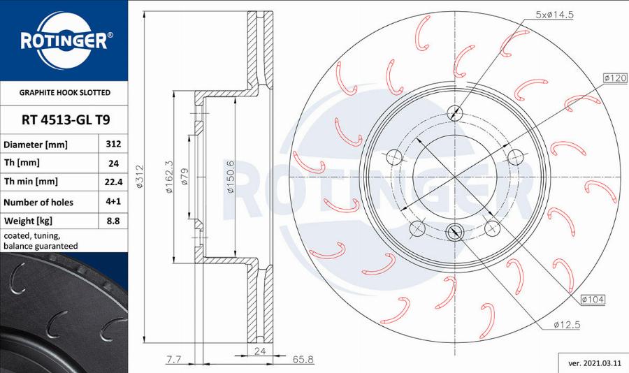 Rotinger RT 4513-GL T9 - Discofreno autozon.pro