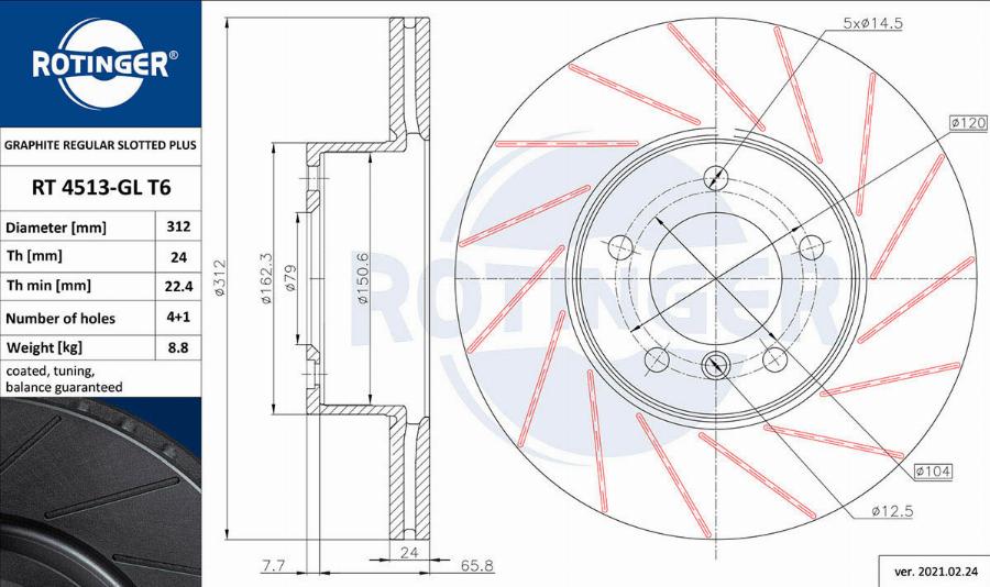 Rotinger RT 4513-GL T6 - Discofreno autozon.pro