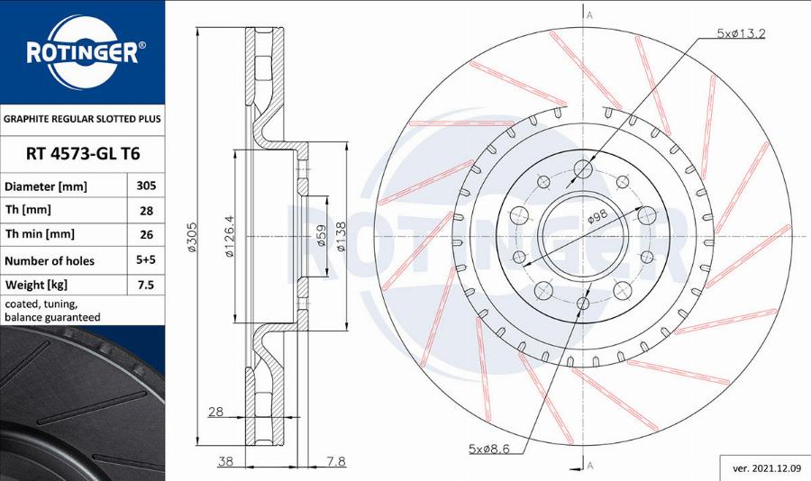 Rotinger RT 4573-GL T6 - Discofreno autozon.pro