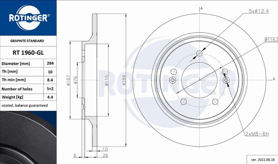 Rotinger RT 1960-GL - Discofreno autozon.pro