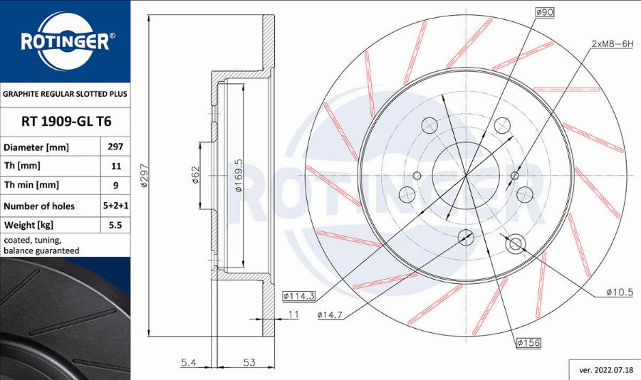 Rotinger RT 1909-GL T6 - Discofreno autozon.pro