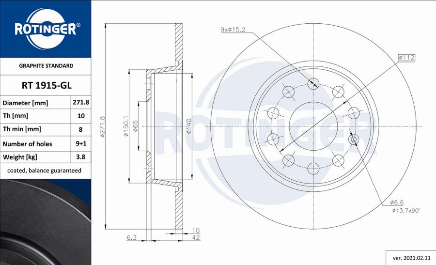 Rotinger RT 1915-GL - Discofreno autozon.pro