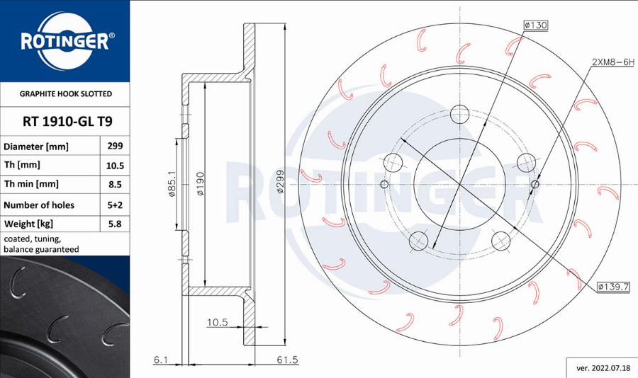 Rotinger RT 1910-GL T9 - Discofreno autozon.pro