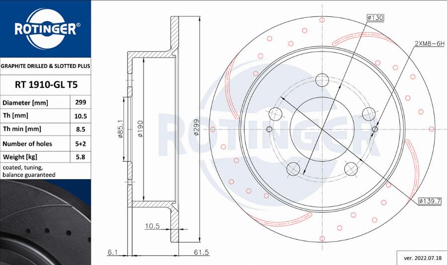 Rotinger RT 1910-GL T5 - Discofreno autozon.pro