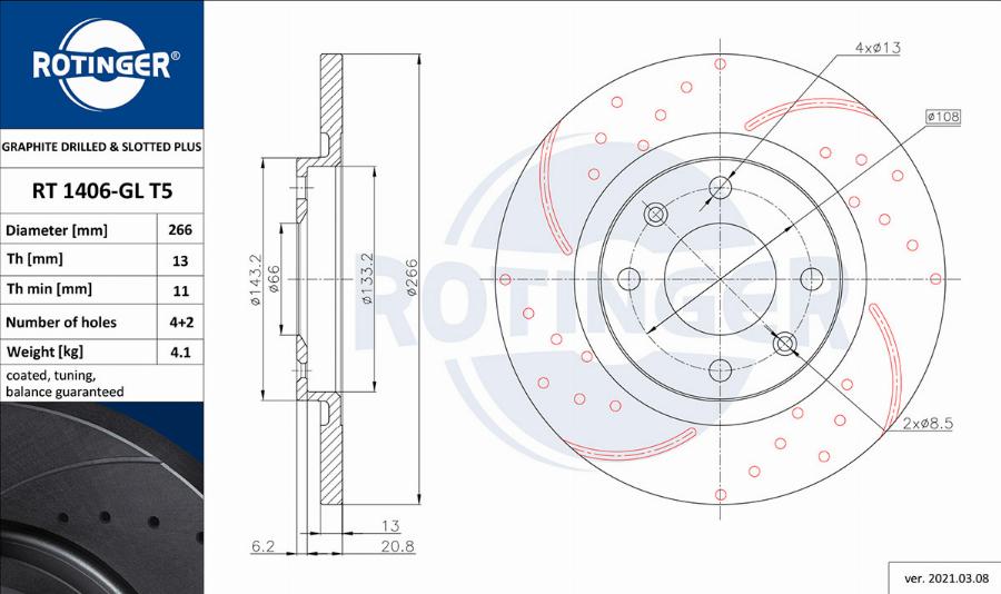 Rotinger RT 1406-GL T5 - Discofreno autozon.pro