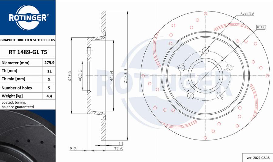 Rotinger RT 1489-GL T5 - Discofreno autozon.pro