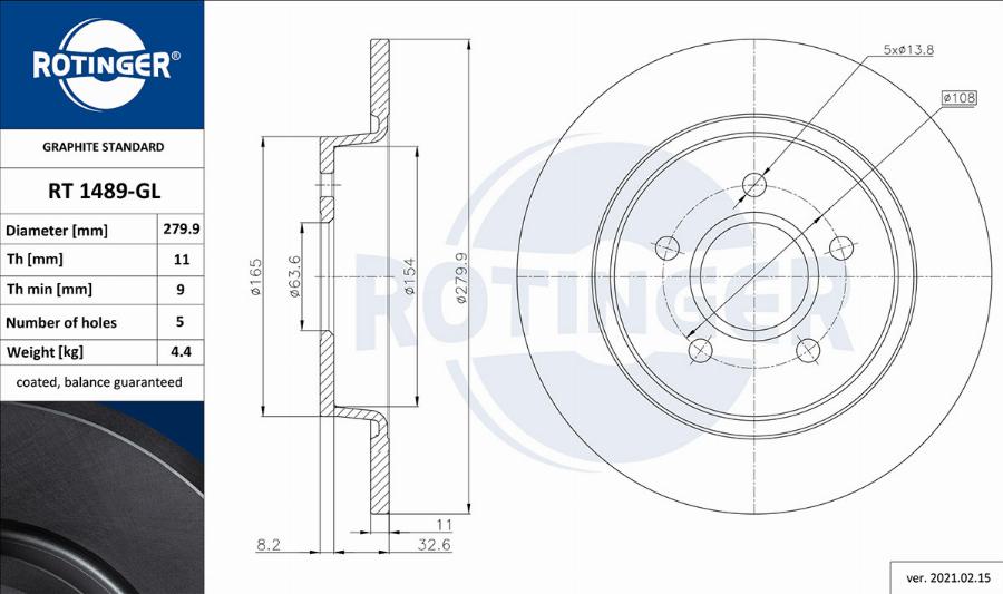 Rotinger RT 1489-GL - Discofreno autozon.pro