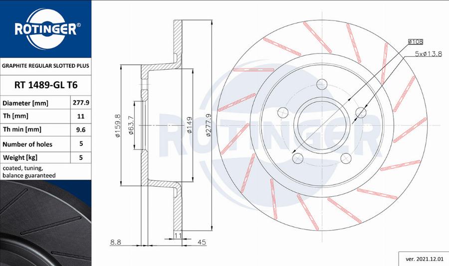 Rotinger RT 1486-GL T6 - Discofreno autozon.pro