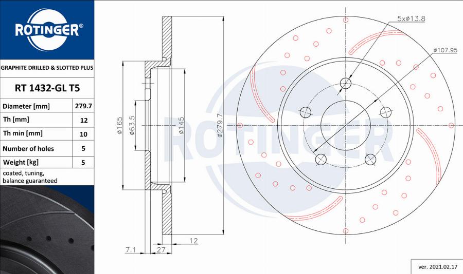 Rotinger RT 1432-GL T5 - Discofreno autozon.pro