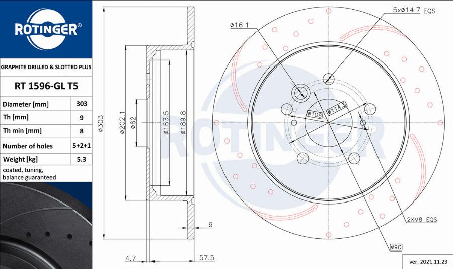 Rotinger RT 1596-GL T5 - Discofreno autozon.pro