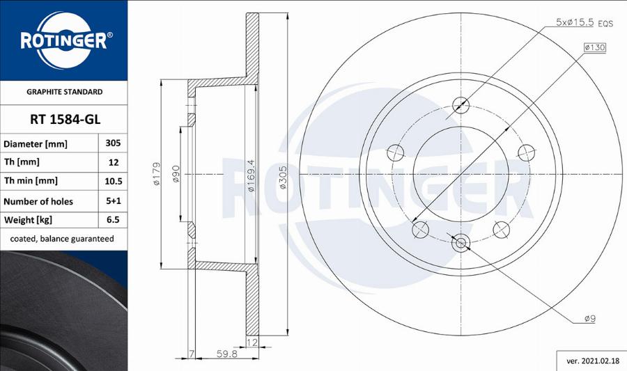 Rotinger RT 1584-GL - Discofreno autozon.pro