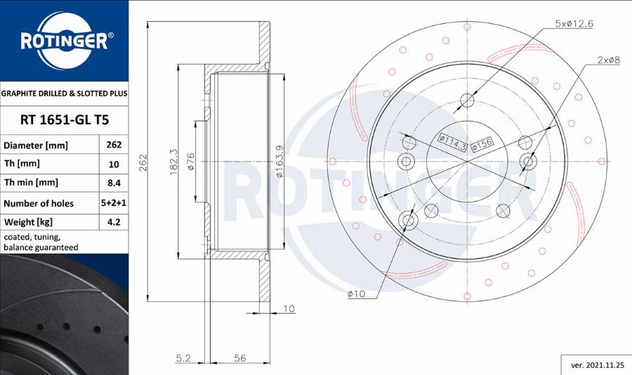 Rotinger RT 1651-GL T5 - Discofreno autozon.pro