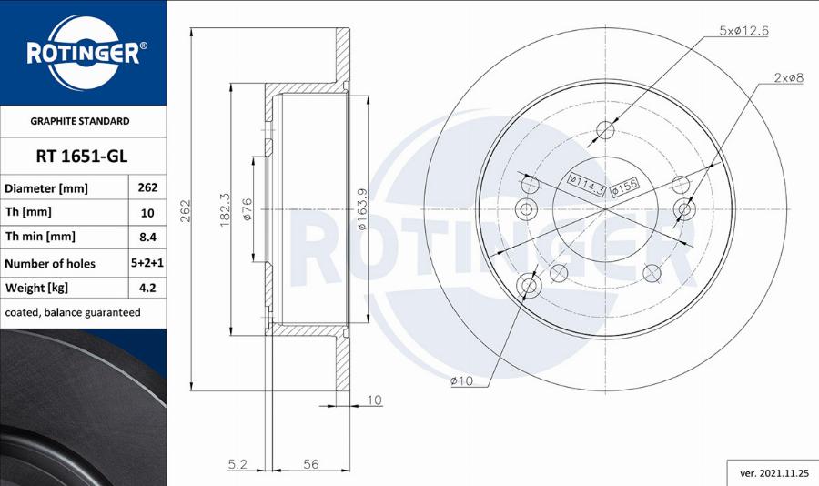 Rotinger RT 1651-GL - Discofreno autozon.pro