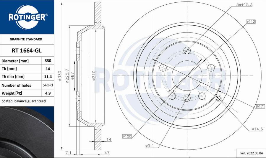 Rotinger RT 1664-GL - Discofreno autozon.pro