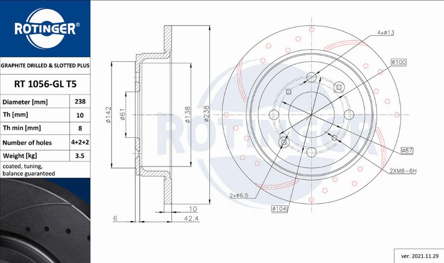 Rotinger RT 1056-GL T5 - Discofreno autozon.pro