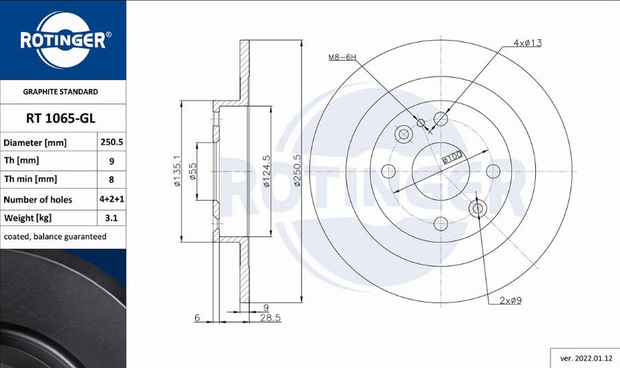 Rotinger RT 1065-GL - Discofreno autozon.pro