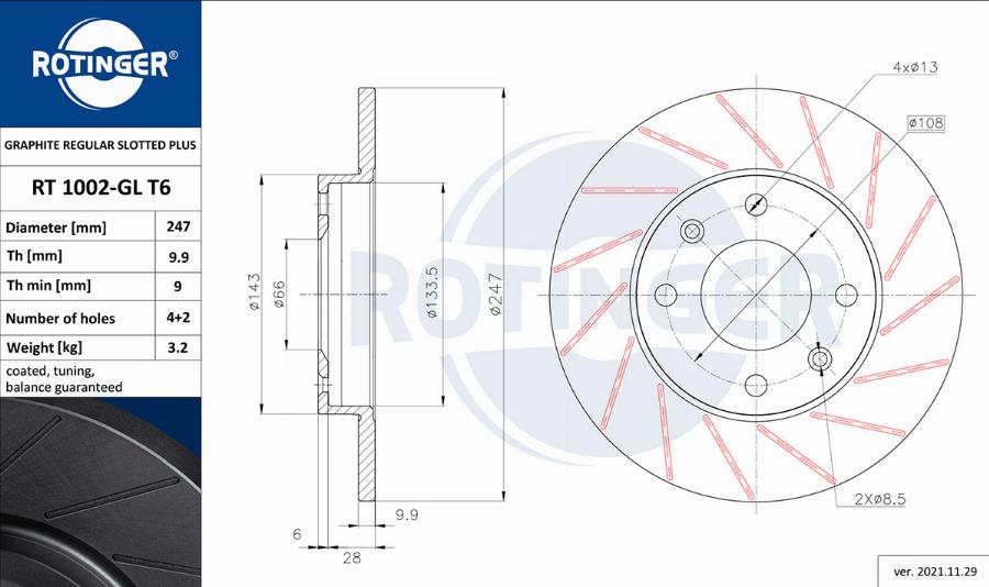 Rotinger RT 1002-GL T6 - Discofreno autozon.pro