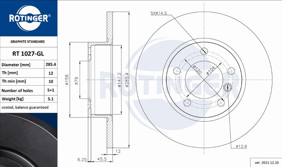 Rotinger RT 1027-GL - Discofreno autozon.pro