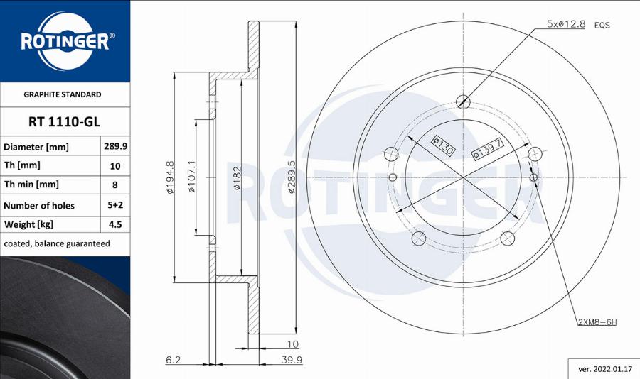 Rotinger RT 1110-GL - Discofreno autozon.pro