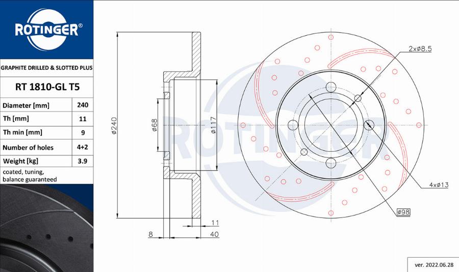 Rotinger RT 1810-GL T5 - Discofreno autozon.pro