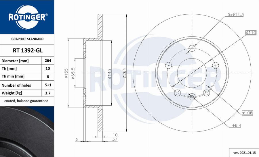 Rotinger RT 1392-GL - Discofreno autozon.pro