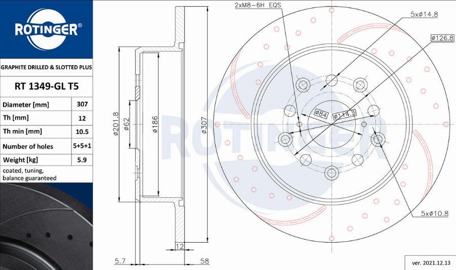 Rotinger RT 1349-GL T5 - Discofreno autozon.pro