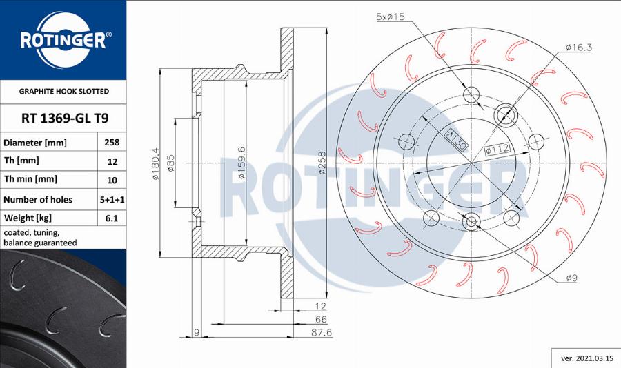 Rotinger RT 1369-GL T9 - Discofreno autozon.pro