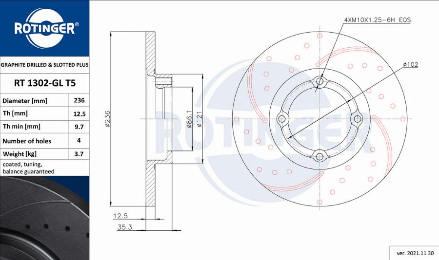 Rotinger RT 1302-GL T5 - Discofreno autozon.pro