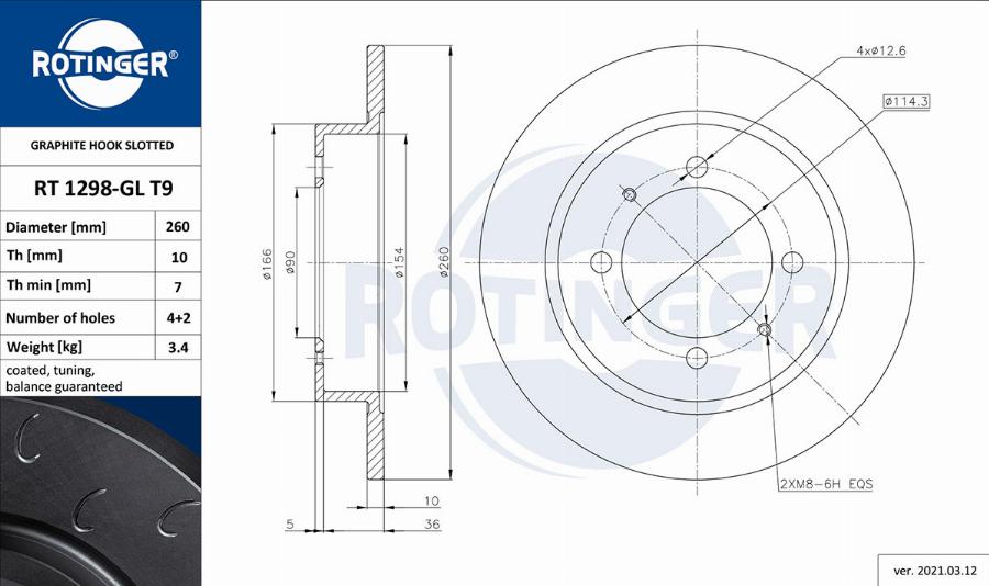 Rotinger RT 1298-GL T9 - Discofreno autozon.pro