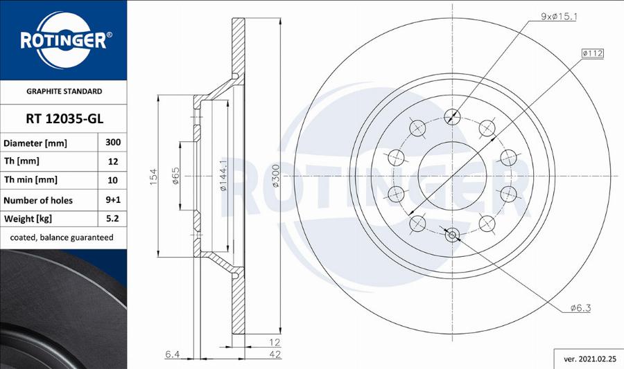 Rotinger RT 12035-GL - Discofreno autozon.pro