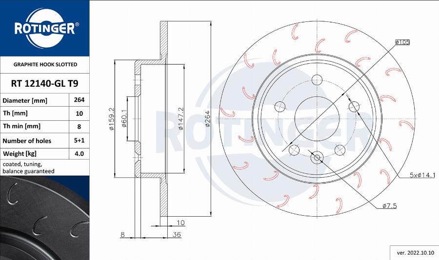 Rotinger RT 12140-GL T9 - Discofreno autozon.pro