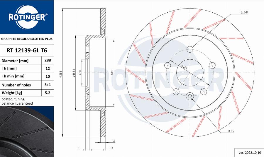 Rotinger RT 12139-GL T6 - Discofreno autozon.pro