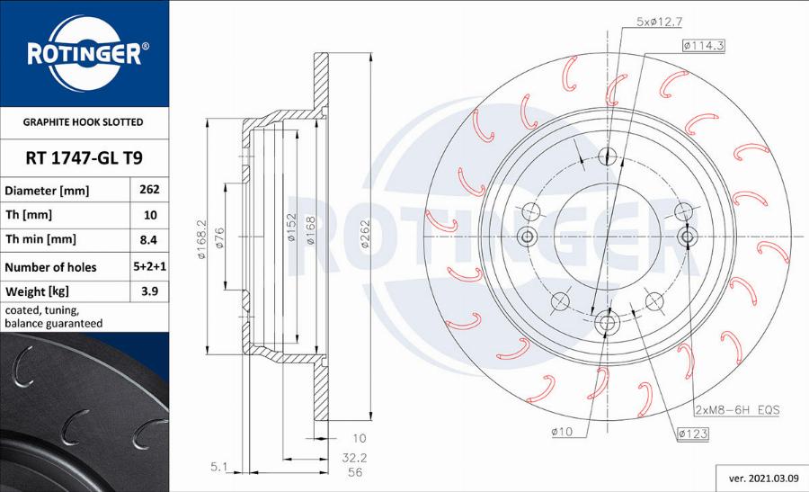 Rotinger RT 1747-GL T9 - Discofreno autozon.pro