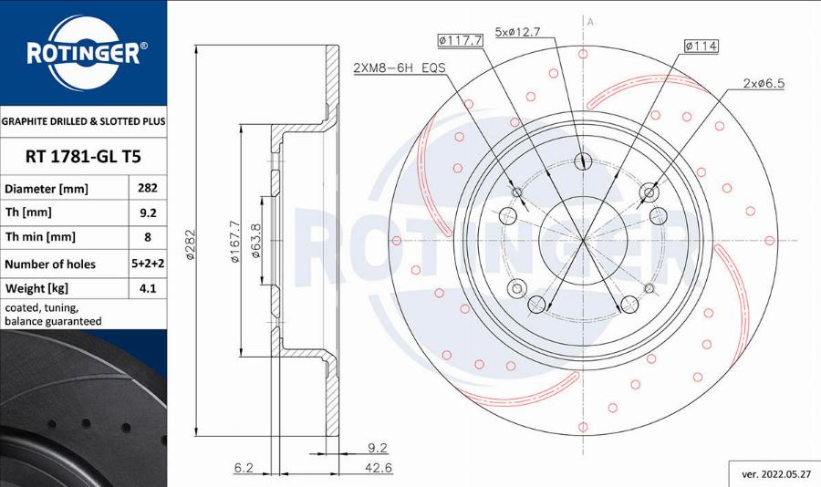 Rotinger RT 1781-GL T5 - Discofreno autozon.pro