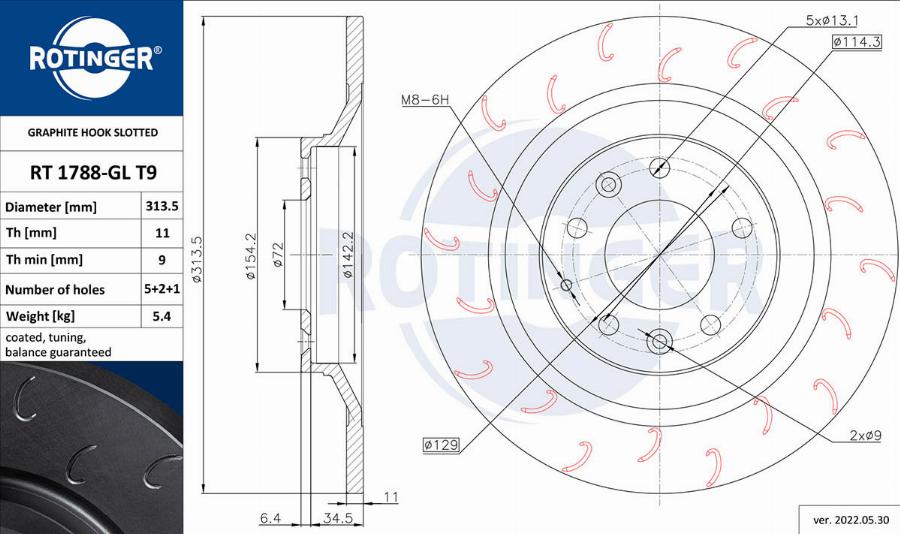 Rotinger RT 1788-GL T9 - Discofreno autozon.pro