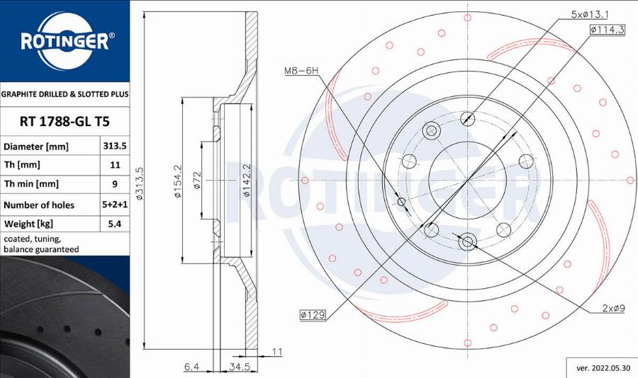 Rotinger RT 1788-GL T5 - Discofreno autozon.pro