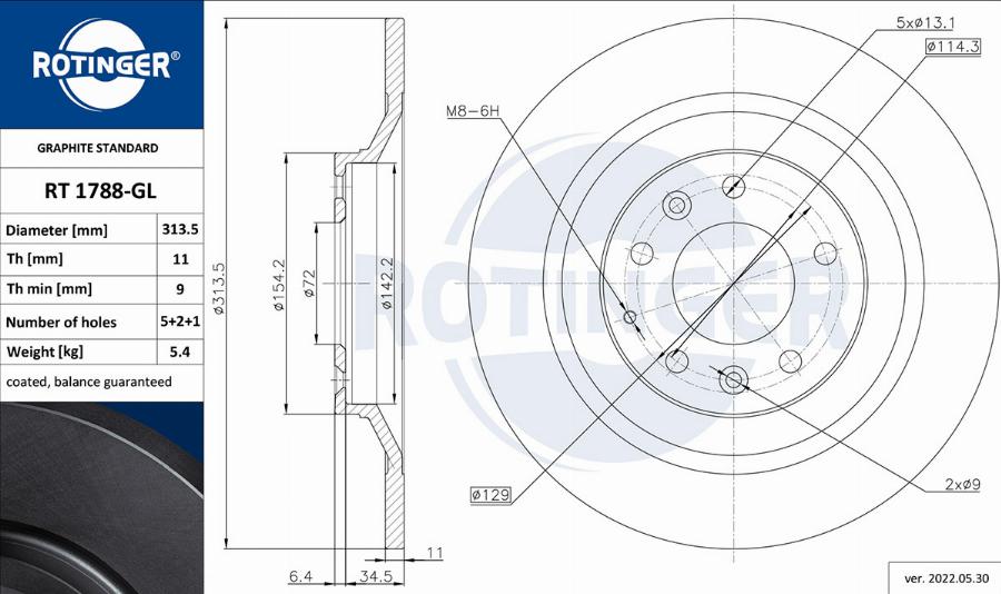 Rotinger RT 1788-GL - Discofreno autozon.pro