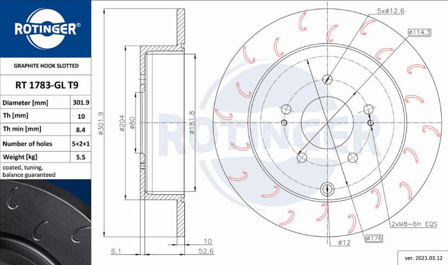 Rotinger RT 1783-GL T9 - Discofreno autozon.pro