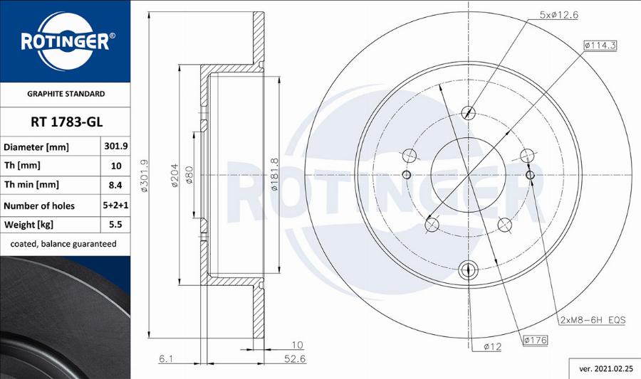 Rotinger RT 1783-GL - Discofreno autozon.pro