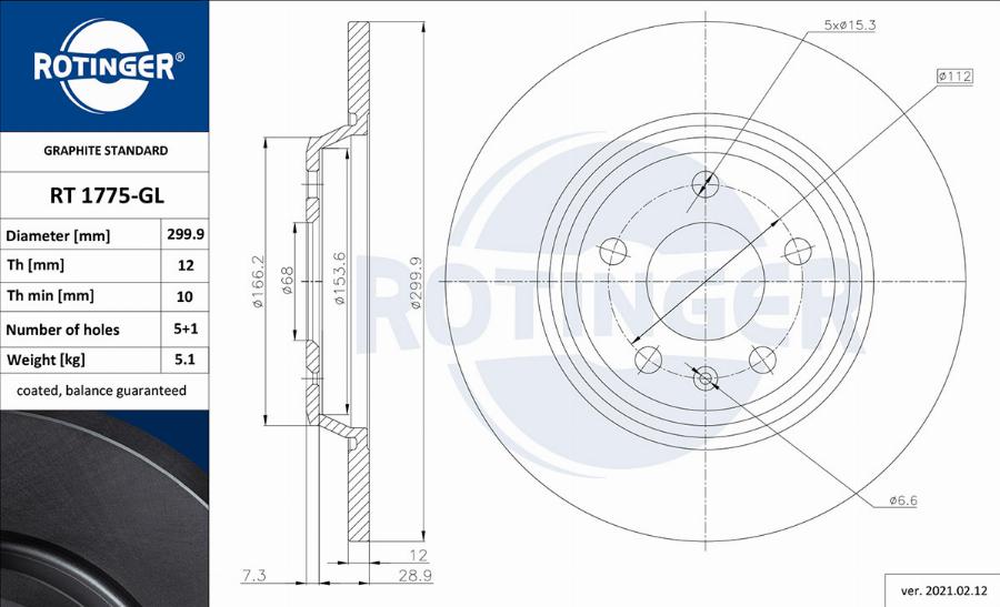 Rotinger RT 1775-GL - Discofreno autozon.pro