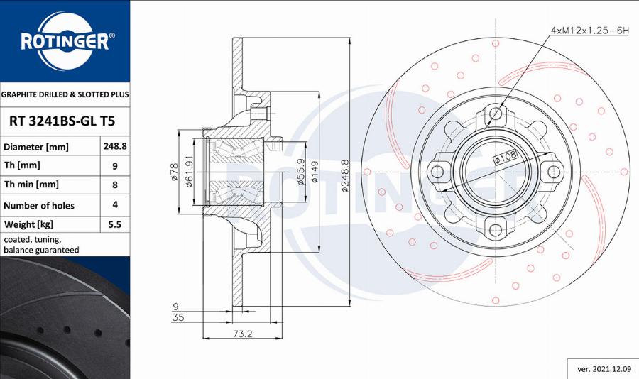 Rotinger RT 3241BS-GL T5 - Discofreno autozon.pro