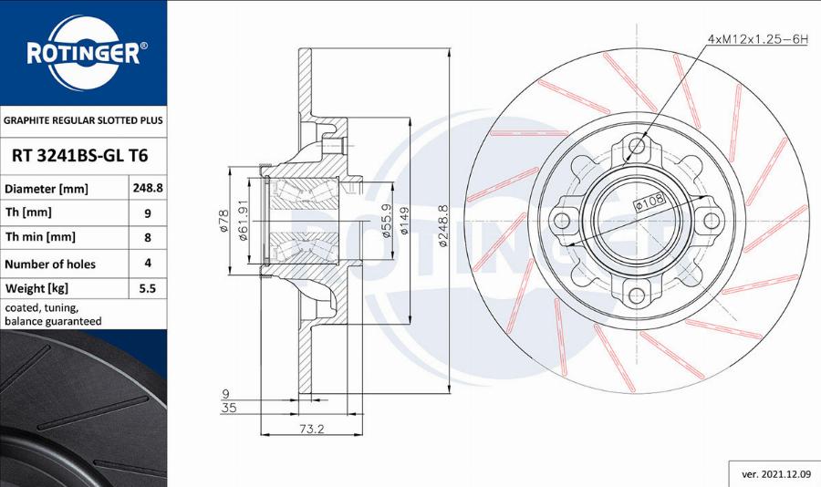 Rotinger RT 3241BS-GL T6 - Discofreno autozon.pro