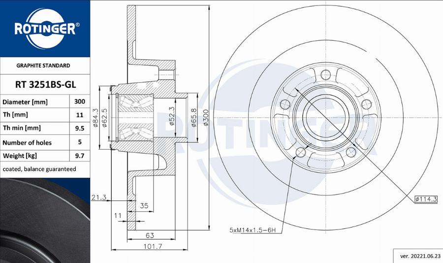 Rotinger RT 3251BS-GL - Discofreno autozon.pro