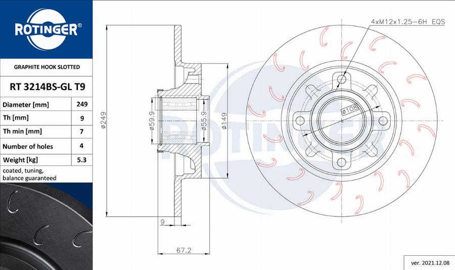 Rotinger RT 3214BS-GL T9 - Discofreno autozon.pro