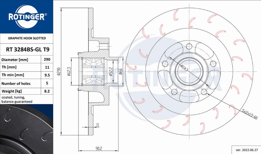 Rotinger RT 3284BS-GL T9 - Discofreno autozon.pro