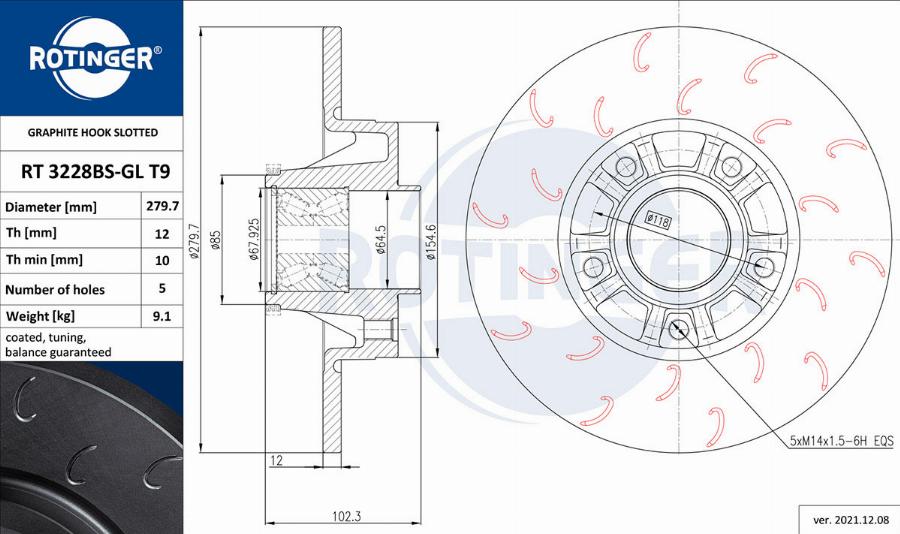 Rotinger RT 3228BS-GL T9 - Discofreno autozon.pro